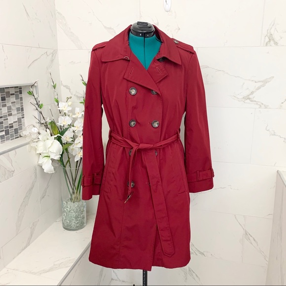 Calvin Klein Trench Coat Red Zip Out Lining XL - Picture 16 of 16